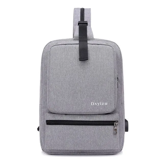 14.1 Inch Laptop Backpack Women Men Waterproof Lightweight Slim Chest Bagpack Canvas Sling