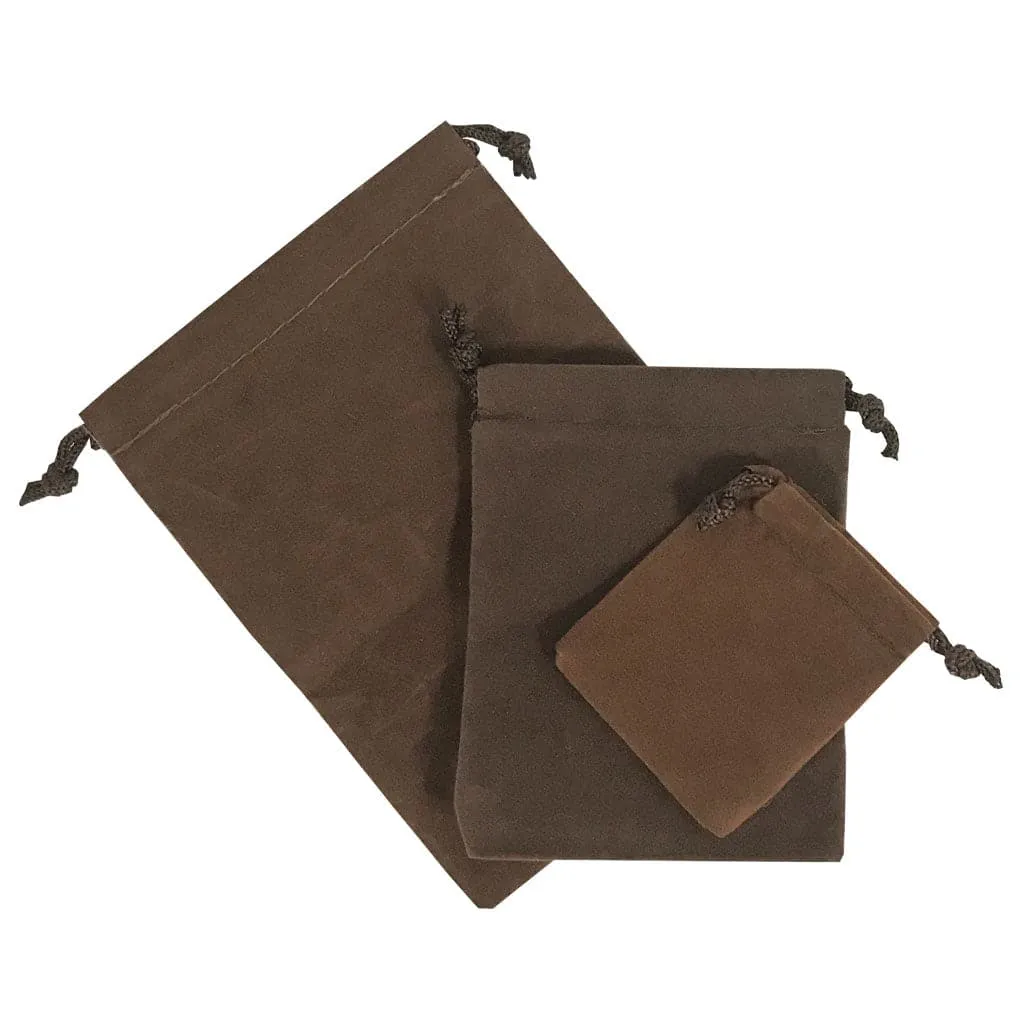 3 pc. Brown Velour Bag Set