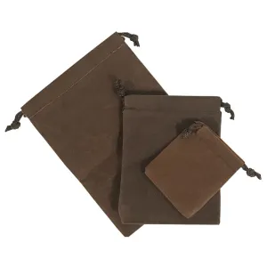 3 pc. Brown Velour Bag Set