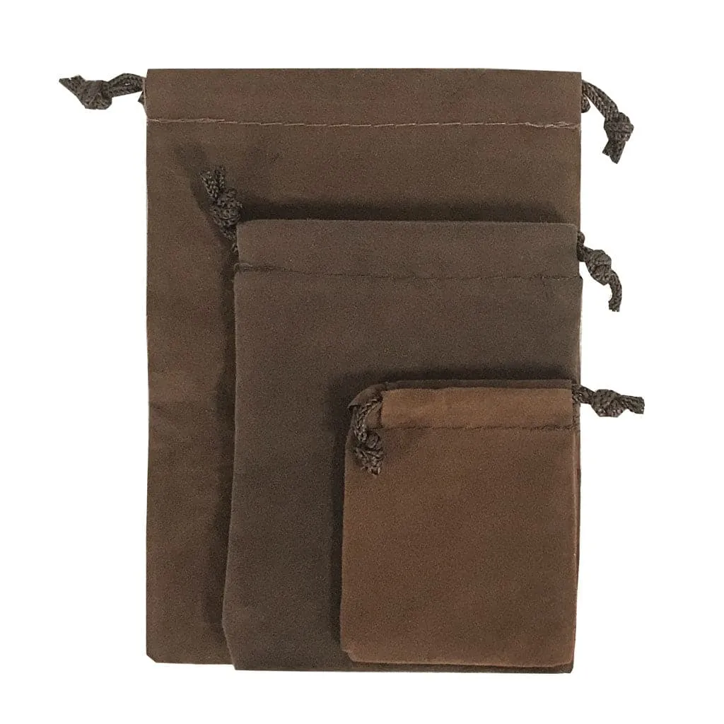 3 pc. Brown Velour Bag Set
