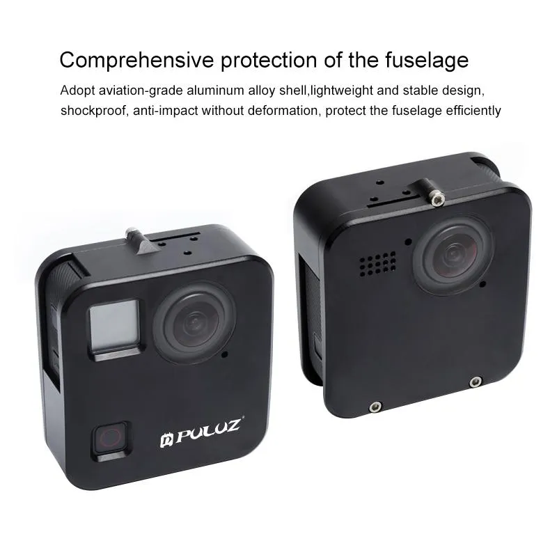 Aluminum Alloy Protective Cage for Gopro Fusion with Mount and Lens Caps