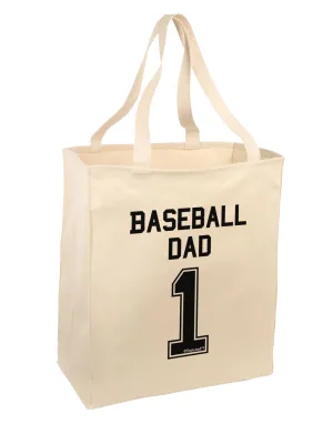 Baseball Dad Jersey Large Grocery Tote Bag by TooLoud