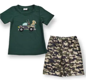 Boys embroidered short set