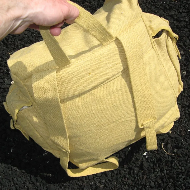 Cotton-Webbing Large 3-Pocket Backpack. New. Creamy Khaki.