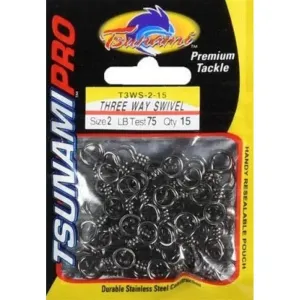 Dennett Black Crossline Swivel Barrel Nickle 15 Pack - Size 4
