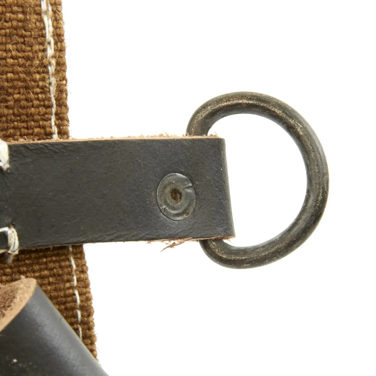 German WWII MP 40 Magazine Brown Jute and Leather Pouch Set - Maschinenpistole 40