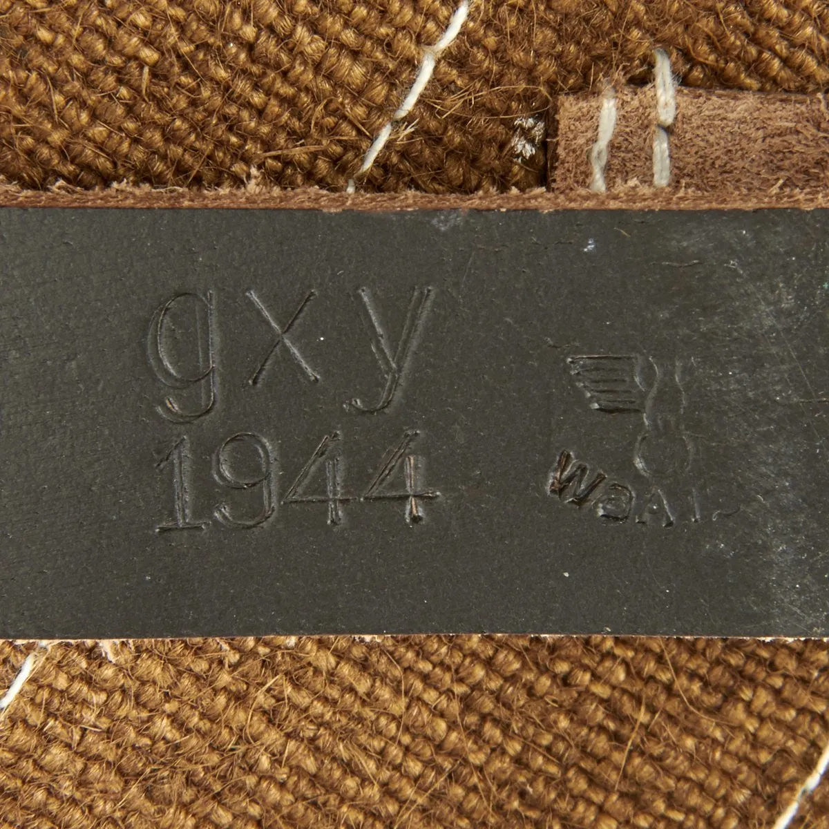 German WWII MP 40 Magazine Brown Jute and Leather Pouch Set - Maschinenpistole 40
