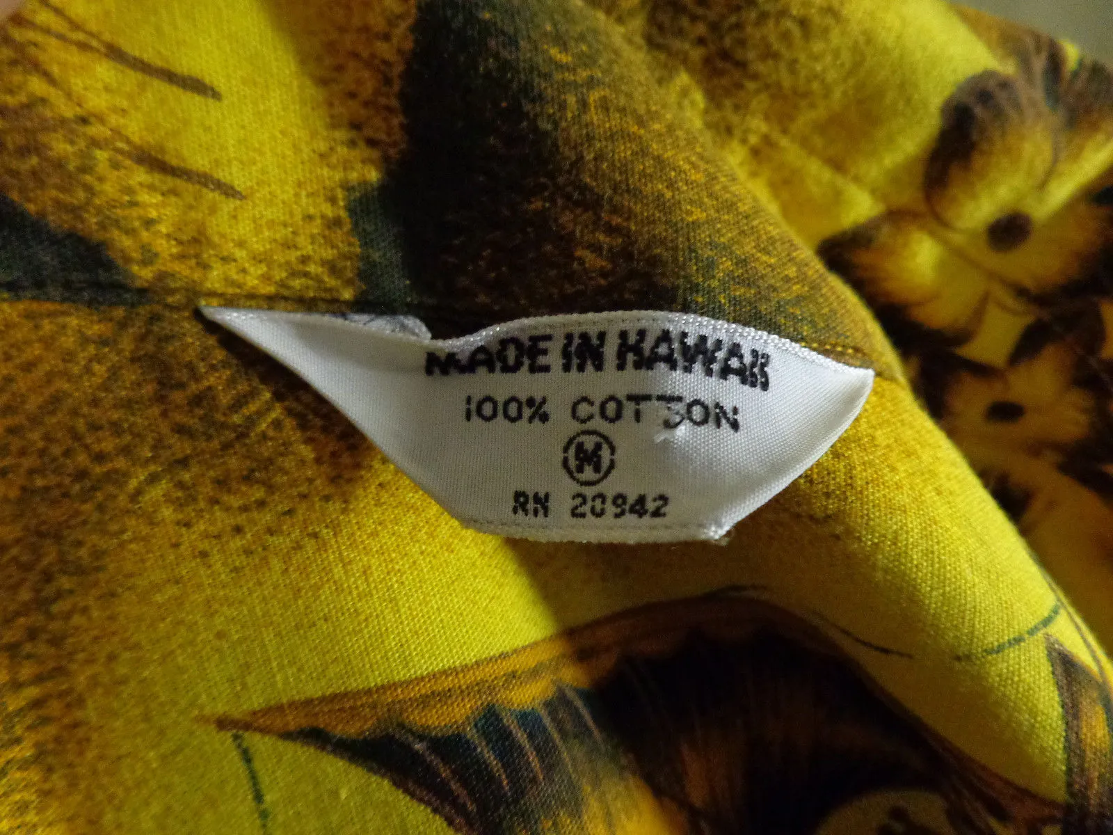 Vintage 50s Prince Kuhio Yellow Hawaiian Islands Aloha Shirt M
